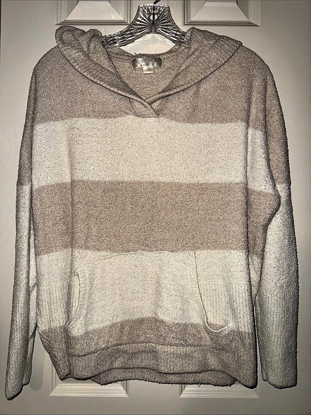 Barefoot Dreams striped Sweater Tan & White Size S/M
